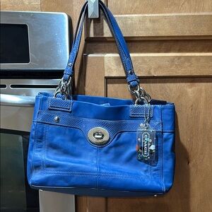 Coach cobalt Blue Penelope Leather Tote Bag 16531
